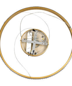 GloboStar® DIAMOND 61131 Κρεμαστό Φωτιστικό Δαχτυλίδι-Κύκλος LED CCT 45W 5230lm 360° AC 220-240V – Εναλλαγή Φωτισμού μέσω Τηλεχειριστηρίου All In One Ψυχρό 6000k+Φυσικό 4500k+Θερμό 2700k Dimmable Φ60cm – Χρυσό Βούρτσας – 3 Years Warranty