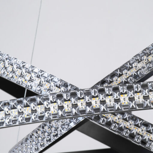 GloboStar® DIAMOND TRIO 61136 Κρεμαστό Φωτιστικό Δαχτυλίδι-Κύκλος LED CCT 100W 12123lm 360° AC 220-240V – Εναλλαγή Φωτισμού μέσω Τηλεχειριστηρίου All In One Ψυχρό 6000k+Φυσικό 4500k+Θερμό 2700k Dimmable Φ25+40+60cm – Μαύρο – 3 Years Warranty