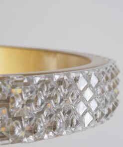 GloboStar® DIAMOND TRIO 61137 Κρεμαστό Φωτιστικό Δαχτυλίδι-Κύκλος LED CCT 100W 12123lm 360° AC 220-240V – Εναλλαγή Φωτισμού μέσω Τηλεχειριστηρίου All In One Ψυχρό 6000k+Φυσικό 4500k+Θερμό 2700k Dimmable Φ25+40+60cm – Χρυσό Βούρτσας – 3 Years Warranty