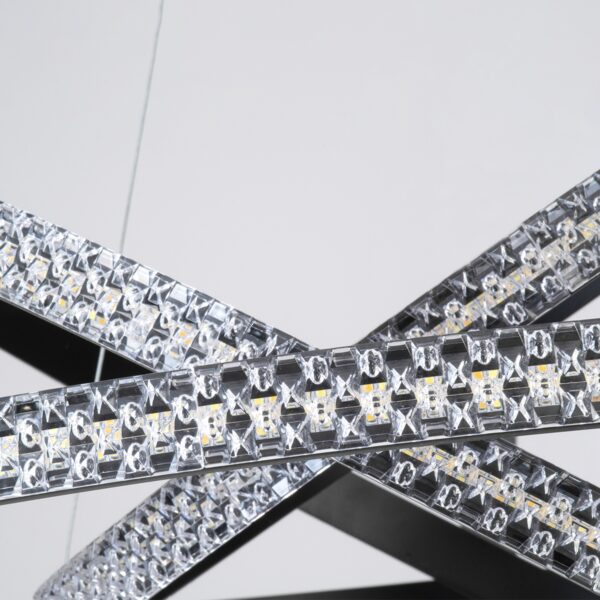 GloboStar® DIAMOND TRIO 61138 Κρεμαστό Φωτιστικό Δαχτυλίδι-Κύκλος LED CCT 120W 14723lm 360° AC 220-240V – Εναλλαγή Φωτισμού μέσω Τηλεχειριστηρίου All In One Ψυχρό 6000k+Φυσικό 4500k+Θερμό 2700k Dimmable Φ40+60+80cm – Μαύρο – 3 Years Warranty
