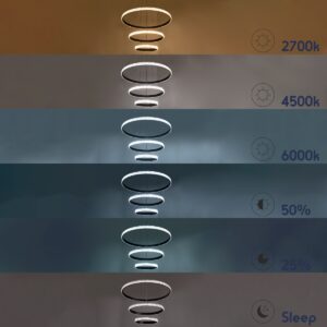 GloboStar® DIAMOND TRIO 61139-DECO Κρεμαστό Φωτιστικό Δαχτυλίδι-Κύκλος LED CCT 120W 14723lm 360° AC 220-240V – Εναλλαγή Φωτισμού μέσω Τηλεχειριστηρίου All In One Ψυχρό 6000k+Φυσικό 4500k+Θερμό 2700k Dimmable Φ40+60+80cm – Χρυσό Βούρτσας – 3 Years Warranty