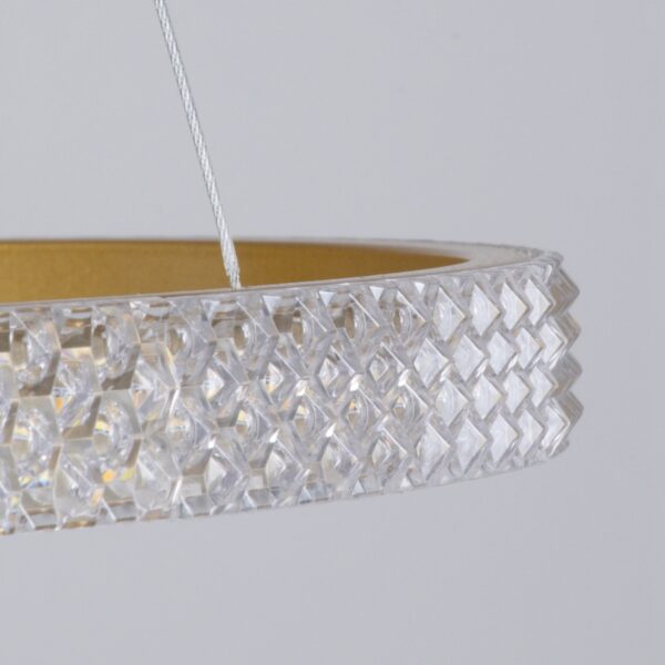 GloboStar® DIAMOND TRIO 61139-DECO Κρεμαστό Φωτιστικό Δαχτυλίδι-Κύκλος LED CCT 120W 14723lm 360° AC 220-240V – Εναλλαγή Φωτισμού μέσω Τηλεχειριστηρίου All In One Ψυχρό 6000k+Φυσικό 4500k+Θερμό 2700k Dimmable Φ40+60+80cm – Χρυσό Βούρτσας – 3 Years Warranty
