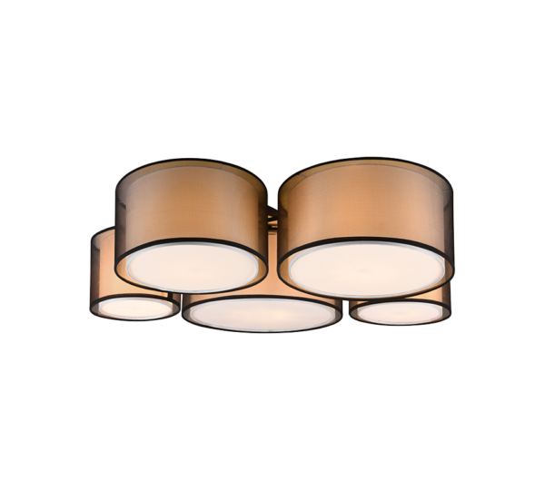 Φωτιστικό Οροφής Trio Lighting BURTON  5x E27 Μαύρο Ματ Μεταλλικό   – 611400532