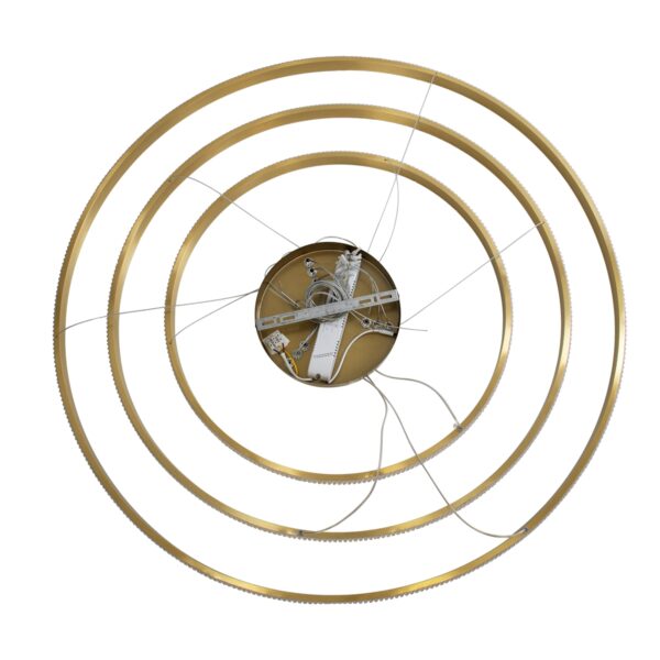 GloboStar® DIAMOND TRIO 61141 Κρεμαστό Φωτιστικό Δαχτυλίδι-Κύκλος LED CCT 150W 18379lm 360° AC 220-240V – Εναλλαγή Φωτισμού μέσω Τηλεχειριστηρίου All In One Ψυχρό 6000k+Φυσικό 4500k+Θερμό 2700k Dimmable Φ60+80+100cm – Χρυσό Βούρτσας – 3 Years Warranty
