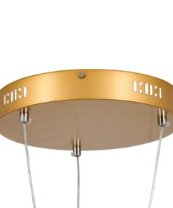 GloboStar® DIAMOND TRIO 61143 Κρεμαστό Φωτιστικό Δαχτυλίδι-Κύκλος LED CCT 100W 12123lm 360° AC 220-240V – Εναλλαγή Φωτισμού μέσω Τηλεχειριστηρίου All In One Ψυχρό 6000k+Φυσικό 4500k+Θερμό 2700k Dimmable Φ25+40+60cm – Χρυσό Βούρτσας – 3 Years Warranty