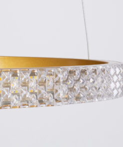 GloboStar® DIAMOND TRIO 61145 Κρεμαστό Φωτιστικό Δαχτυλίδι-Κύκλος LED CCT 120W 14723lm 360° AC 220-240V – Εναλλαγή Φωτισμού μέσω Τηλεχειριστηρίου All In One Ψυχρό 6000k+Φυσικό 4500k+Θερμό 2700k Dimmable Φ40+60+80cm – Χρυσό Βούρτσας – 3 Years Warranty
