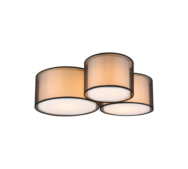 Φωτιστικό Οροφής Trio Lighting BURTON  3x E27 Μαύρο Ματ Μεταλλικό   - 611490332