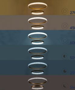 GloboStar® DIAMOND DUO 61150-DECO Κρεμαστό Φωτιστικό Δαχτυλίδι-Κύκλος LED CCT 75W 8743lm 360° AC 220-240V – Εναλλαγή Φωτισμού μέσω Τηλεχειριστηρίου All In One Ψυχρό 6000k+Φυσικό 4500k+Θερμό 2700k Dimmable Φ40+60cm – Μαύρο – 3 Years Warranty