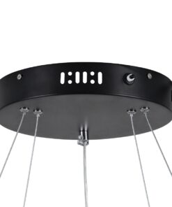GloboStar® DIAMOND DUO 61150-DECO Κρεμαστό Φωτιστικό Δαχτυλίδι-Κύκλος LED CCT 75W 8743lm 360° AC 220-240V – Εναλλαγή Φωτισμού μέσω Τηλεχειριστηρίου All In One Ψυχρό 6000k+Φυσικό 4500k+Θερμό 2700k Dimmable Φ40+60cm – Μαύρο – 3 Years Warranty
