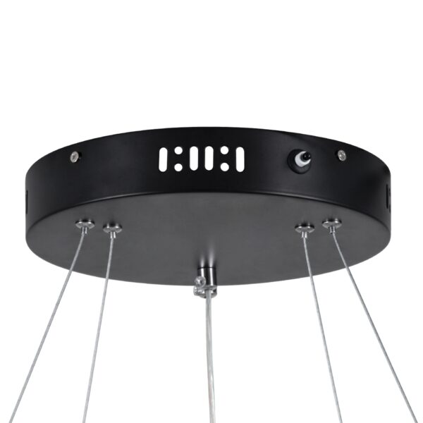 GloboStar® DIAMOND DUO 61150-DECO Κρεμαστό Φωτιστικό Δαχτυλίδι-Κύκλος LED CCT 75W 8743lm 360° AC 220-240V – Εναλλαγή Φωτισμού μέσω Τηλεχειριστηρίου All In One Ψυχρό 6000k+Φυσικό 4500k+Θερμό 2700k Dimmable Φ40+60cm – Μαύρο – 3 Years Warranty