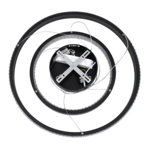 GloboStar® DIAMOND DUO 61150-DECO Κρεμαστό Φωτιστικό Δαχτυλίδι-Κύκλος LED CCT 75W 8743lm 360° AC 220-240V – Εναλλαγή Φωτισμού μέσω Τηλεχειριστηρίου All In One Ψυχρό 6000k+Φυσικό 4500k+Θερμό 2700k Dimmable Φ40+60cm – Μαύρο – 3 Years Warranty