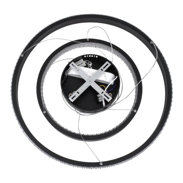 GloboStar® DIAMOND DUO 61150-DECO Κρεμαστό Φωτιστικό Δαχτυλίδι-Κύκλος LED CCT 75W 8743lm 360° AC 220-240V – Εναλλαγή Φωτισμού μέσω Τηλεχειριστηρίου All In One Ψυχρό 6000k+Φυσικό 4500k+Θερμό 2700k Dimmable Φ40+60cm – Μαύρο – 3 Years Warranty