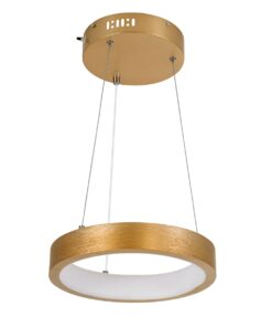 GloboStar® NEMESIS 61154 Κρεμαστό Φωτιστικό Δαχτυλίδι-Κύκλος LED CCT 20W 2356lm 360° AC 220-240V – Εναλλαγή Φωτισμού μέσω Τηλεχειριστηρίου All In One Ψυχρό 6000k+Φυσικό 4500k+Θερμό 2700k Dimmable Φ25cm – Χρυσό Βούρτσας – 3 Years Warranty