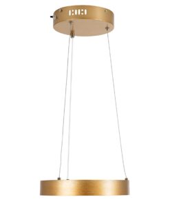 GloboStar® NEMESIS 61154 Κρεμαστό Φωτιστικό Δαχτυλίδι-Κύκλος LED CCT 20W 2356lm 360° AC 220-240V – Εναλλαγή Φωτισμού μέσω Τηλεχειριστηρίου All In One Ψυχρό 6000k+Φυσικό 4500k+Θερμό 2700k Dimmable Φ25cm – Χρυσό Βούρτσας – 3 Years Warranty