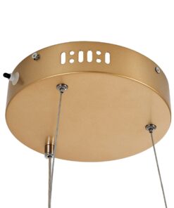 GloboStar® NEMESIS 61154 Κρεμαστό Φωτιστικό Δαχτυλίδι-Κύκλος LED CCT 20W 2356lm 360° AC 220-240V – Εναλλαγή Φωτισμού μέσω Τηλεχειριστηρίου All In One Ψυχρό 6000k+Φυσικό 4500k+Θερμό 2700k Dimmable Φ25cm – Χρυσό Βούρτσας – 3 Years Warranty