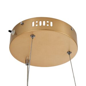 GloboStar® NEMESIS 61154 Κρεμαστό Φωτιστικό Δαχτυλίδι-Κύκλος LED CCT 20W 2356lm 360° AC 220-240V – Εναλλαγή Φωτισμού μέσω Τηλεχειριστηρίου All In One Ψυχρό 6000k+Φυσικό 4500k+Θερμό 2700k Dimmable Φ25cm – Χρυσό Βούρτσας – 3 Years Warranty