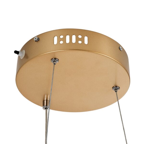 GloboStar® NEMESIS 61154 Κρεμαστό Φωτιστικό Δαχτυλίδι-Κύκλος LED CCT 20W 2356lm 360° AC 220-240V – Εναλλαγή Φωτισμού μέσω Τηλεχειριστηρίου All In One Ψυχρό 6000k+Φυσικό 4500k+Θερμό 2700k Dimmable Φ25cm – Χρυσό Βούρτσας – 3 Years Warranty