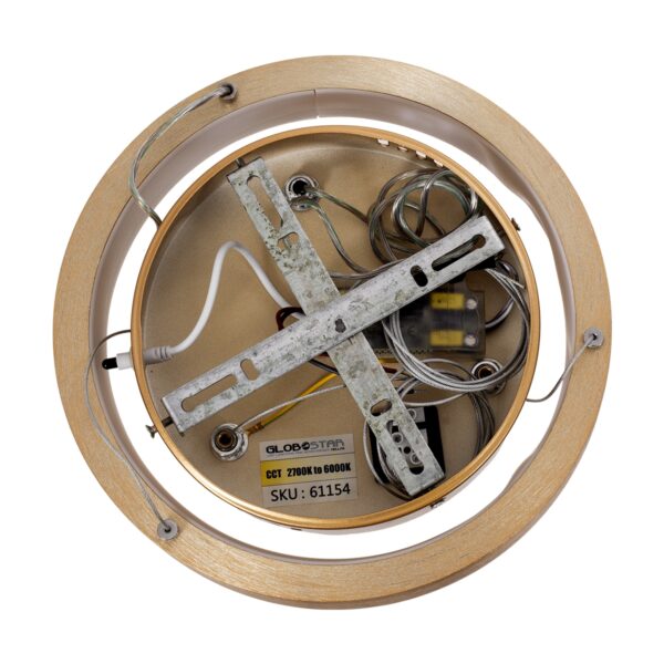 GloboStar® NEMESIS 61154 Κρεμαστό Φωτιστικό Δαχτυλίδι-Κύκλος LED CCT 20W 2356lm 360° AC 220-240V – Εναλλαγή Φωτισμού μέσω Τηλεχειριστηρίου All In One Ψυχρό 6000k+Φυσικό 4500k+Θερμό 2700k Dimmable Φ25cm – Χρυσό Βούρτσας – 3 Years Warranty