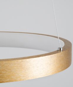 GloboStar® NEMESIS 61157 Κρεμαστό Φωτιστικό Δαχτυλίδι-Κύκλος LED CCT 30W 3513lm 360° AC 220-240V – Εναλλαγή Φωτισμού μέσω Τηλεχειριστηρίου All In One Ψυχρό 6000k+Φυσικό 4500k+Θερμό 2700k Dimmable Φ40cm – Χρυσό Βούρτσας – 3 Years Warranty