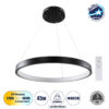 GloboStar® NEMESIS 61158 Κρεμαστό Φωτιστικό Δαχτυλίδι-Κύκλος LED CCT 45W 5230lm 360° AC 220-240V – Εναλλαγή Φωτισμού μέσω Τηλεχειριστηρίου All In One Ψυχρό 6000k+Φυσικό 4500k+Θερμό 2700k Dimmable Φ60cm – Μαύρο – 3 Years Warranty