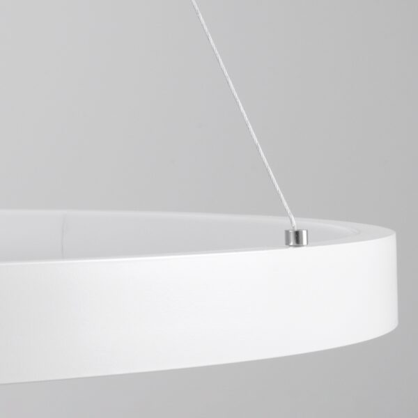 GloboStar® NEMESIS 61162 Κρεμαστό Φωτιστικό Δαχτυλίδι-Κύκλος LED CCT 67W 7689lm 360° AC 220-240V – Εναλλαγή Φωτισμού μέσω Τηλεχειριστηρίου All In One Ψυχρό 6000k+Φυσικό 4500k+Θερμό 2700k Dimmable Φ80cm – Λευκό – 3 Years Warranty