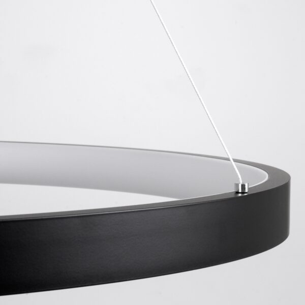 GloboStar® NEMESIS 61164 Κρεμαστό Φωτιστικό Δαχτυλίδι-Κύκλος LED CCT 75W 8743lm 360° AC 220-240V – Εναλλαγή Φωτισμού μέσω Τηλεχειριστηρίου All In One Ψυχρό 6000k+Φυσικό 4500k+Θερμό 2700k Dimmable Φ100cm – Μαύρο – 3 Years Warranty