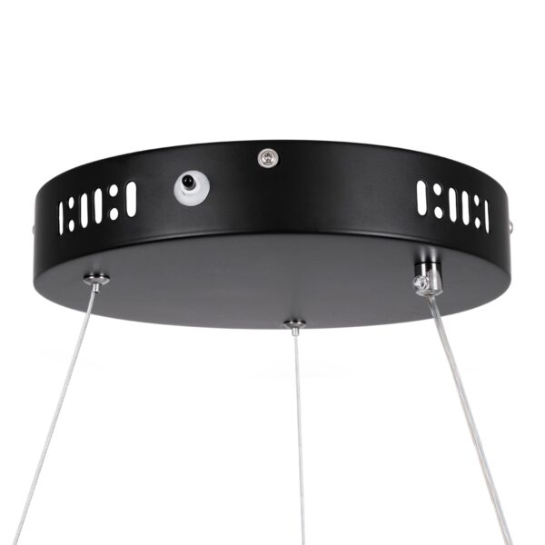 GloboStar® NEMESIS 61164 Κρεμαστό Φωτιστικό Δαχτυλίδι-Κύκλος LED CCT 75W 8743lm 360° AC 220-240V – Εναλλαγή Φωτισμού μέσω Τηλεχειριστηρίου All In One Ψυχρό 6000k+Φυσικό 4500k+Θερμό 2700k Dimmable Φ100cm – Μαύρο – 3 Years Warranty