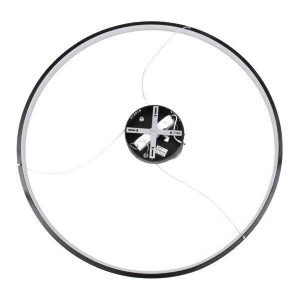 GloboStar® NEMESIS 61164 Κρεμαστό Φωτιστικό Δαχτυλίδι-Κύκλος LED CCT 75W 8743lm 360° AC 220-240V – Εναλλαγή Φωτισμού μέσω Τηλεχειριστηρίου All In One Ψυχρό 6000k+Φυσικό 4500k+Θερμό 2700k Dimmable Φ100cm – Μαύρο – 3 Years Warranty
