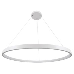 GloboStar® NEMESIS 61165 Κρεμαστό Φωτιστικό Δαχτυλίδι-Κύκλος LED CCT 75W 8743lm 360° AC 220-240V – Εναλλαγή Φωτισμού μέσω Τηλεχειριστηρίου All In One Ψυχρό 6000k+Φυσικό 4500k+Θερμό 2700k Dimmable Φ100cm – Λευκό – 3 Years Warranty