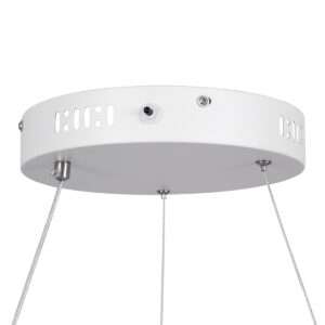 GloboStar® NEMESIS 61165 Κρεμαστό Φωτιστικό Δαχτυλίδι-Κύκλος LED CCT 75W 8743lm 360° AC 220-240V – Εναλλαγή Φωτισμού μέσω Τηλεχειριστηρίου All In One Ψυχρό 6000k+Φυσικό 4500k+Θερμό 2700k Dimmable Φ100cm – Λευκό – 3 Years Warranty