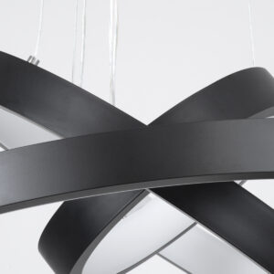 GloboStar® NEMESIS TRIO 61167 Κρεμαστό Φωτιστικό Δαχτυλίδι-Κύκλος LED CCT 100W 12123lm 360° AC 220-240V – Εναλλαγή Φωτισμού μέσω Τηλεχειριστηρίου All In One Ψυχρό 6000k+Φυσικό 4500k+Θερμό 2700k Dimmable Φ25+40+60cm – Μαύρο – 3 Years Warranty