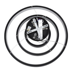 GloboStar® NEMESIS TRIO 61167 Κρεμαστό Φωτιστικό Δαχτυλίδι-Κύκλος LED CCT 100W 12123lm 360° AC 220-240V – Εναλλαγή Φωτισμού μέσω Τηλεχειριστηρίου All In One Ψυχρό 6000k+Φυσικό 4500k+Θερμό 2700k Dimmable Φ25+40+60cm – Μαύρο – 3 Years Warranty