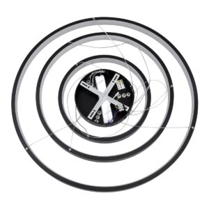 GloboStar® NEMESIS TRIO 61170 Κρεμαστό Φωτιστικό Δαχτυλίδι-Κύκλος LED CCT 120W 14723lm 360° AC 220-240V – Εναλλαγή Φωτισμού μέσω Τηλεχειριστηρίου All In One Ψυχρό 6000k+Φυσικό 4500k+Θερμό 2700k Dimmable Φ40+60+80cm – Μαύρο – 3 Years Warranty