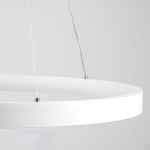 GloboStar® NEMESIS TRIO 61171 Κρεμαστό Φωτιστικό Δαχτυλίδι-Κύκλος LED CCT 120W 14723lm 360° AC 220-240V – Εναλλαγή Φωτισμού μέσω Τηλεχειριστηρίου All In One Ψυχρό 6000k+Φυσικό 4500k+Θερμό 2700k Dimmable Φ40+60+80cm – Λευκό – 3 Years Warranty