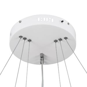 GloboStar® NEMESIS TRIO 61171-DECO Κρεμαστό Φωτιστικό Δαχτυλίδι-Κύκλος LED CCT 120W 14723lm 360° AC 220-240V – Εναλλαγή Φωτισμού μέσω Τηλεχειριστηρίου All In One Ψυχρό 6000k+Φυσικό 4500k+Θερμό 2700k Dimmable Φ40+60+80cm – Λευκό – 3 Years Warranty
