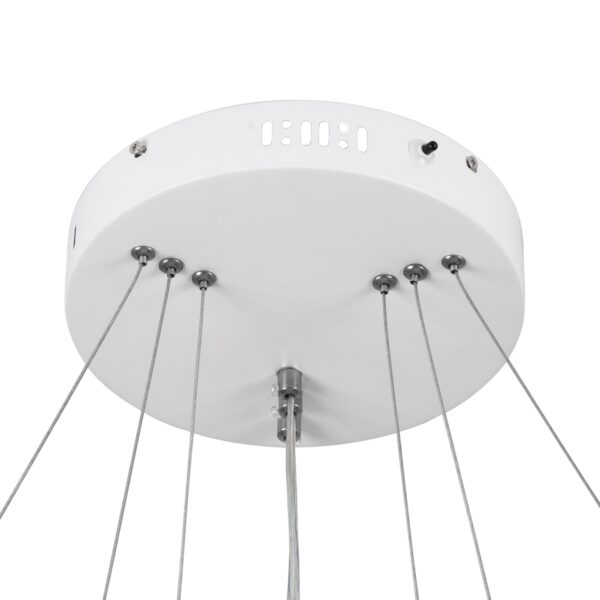 GloboStar® NEMESIS TRIO 61171-DECO Κρεμαστό Φωτιστικό Δαχτυλίδι-Κύκλος LED CCT 120W 14723lm 360° AC 220-240V – Εναλλαγή Φωτισμού μέσω Τηλεχειριστηρίου All In One Ψυχρό 6000k+Φυσικό 4500k+Θερμό 2700k Dimmable Φ40+60+80cm – Λευκό – 3 Years Warranty