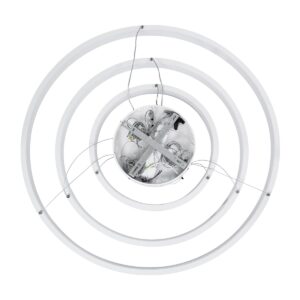GloboStar® NEMESIS TRIO 61171-DECO Κρεμαστό Φωτιστικό Δαχτυλίδι-Κύκλος LED CCT 120W 14723lm 360° AC 220-240V – Εναλλαγή Φωτισμού μέσω Τηλεχειριστηρίου All In One Ψυχρό 6000k+Φυσικό 4500k+Θερμό 2700k Dimmable Φ40+60+80cm – Λευκό – 3 Years Warranty