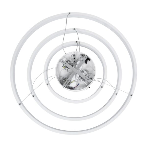 GloboStar® NEMESIS TRIO 61171-DECO Κρεμαστό Φωτιστικό Δαχτυλίδι-Κύκλος LED CCT 120W 14723lm 360° AC 220-240V – Εναλλαγή Φωτισμού μέσω Τηλεχειριστηρίου All In One Ψυχρό 6000k+Φυσικό 4500k+Θερμό 2700k Dimmable Φ40+60+80cm – Λευκό – 3 Years Warranty