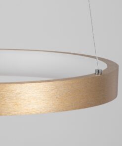 GloboStar® NEMESIS TRIO 61172 Κρεμαστό Φωτιστικό Δαχτυλίδι-Κύκλος LED CCT 120W 14723lm 360° AC 220-240V – Εναλλαγή Φωτισμού μέσω Τηλεχειριστηρίου All In One Ψυχρό 6000k+Φυσικό 4500k+Θερμό 2700k Dimmable Φ40+60+80cm – Χρυσό Βούρτσας – 3 Years Warranty