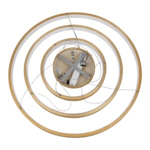 GloboStar® NEMESIS TRIO 61172 Κρεμαστό Φωτιστικό Δαχτυλίδι-Κύκλος LED CCT 120W 14723lm 360° AC 220-240V – Εναλλαγή Φωτισμού μέσω Τηλεχειριστηρίου All In One Ψυχρό 6000k+Φυσικό 4500k+Θερμό 2700k Dimmable Φ40+60+80cm – Χρυσό Βούρτσας – 3 Years Warranty