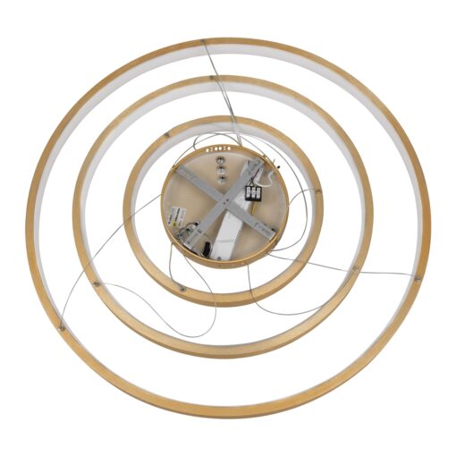 GloboStar® NEMESIS TRIO 61172-DECO Κρεμαστό Φωτιστικό Δαχτυλίδι-Κύκλος LED CCT 120W 14723lm 360° AC 220-240V – Εναλλαγή Φωτισμού μέσω Τηλεχειριστηρίου All In One Ψυχρό 6000k+Φυσικό 4500k+Θερμό 2700k Dimmable Φ40+60+80cm – Χρυσό Βούρτσας – 3 Years Warranty