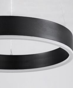 GloboStar® VENOM 61173 Κρεμαστό Φωτιστικό Δαχτυλίδι-Κύκλος LED CCT 30W 3513lm 120° AC 220-240V – Εναλλαγή Φωτισμού μέσω Τηλεχειριστηρίου All In One Ψυχρό 6000K+Φυσικό 4500K+Θερμό 2700K Dimmable Φ40cm – Μαύρο – 3 Years Warranty