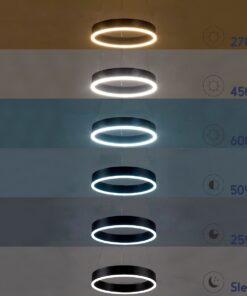 GloboStar® VENOM 61175 Κρεμαστό Φωτιστικό Δαχτυλίδι-Κύκλος LED CCT 30W 3513lm 120° AC 220-240V – Εναλλαγή Φωτισμού μέσω Τηλεχειριστηρίου All In One Ψυχρό 6000K+Φυσικό 4500K+Θερμό 2700K Dimmable Φ40cm – Χρυσό Βούρτσας – 3 Years Warranty