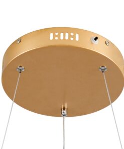 GloboStar® VENOM 61175 Κρεμαστό Φωτιστικό Δαχτυλίδι-Κύκλος LED CCT 30W 3513lm 120° AC 220-240V – Εναλλαγή Φωτισμού μέσω Τηλεχειριστηρίου All In One Ψυχρό 6000K+Φυσικό 4500K+Θερμό 2700K Dimmable Φ40cm – Χρυσό Βούρτσας – 3 Years Warranty