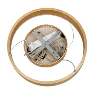 GloboStar® VENOM 61175 Κρεμαστό Φωτιστικό Δαχτυλίδι-Κύκλος LED CCT 30W 3513lm 120° AC 220-240V – Εναλλαγή Φωτισμού μέσω Τηλεχειριστηρίου All In One Ψυχρό 6000K+Φυσικό 4500K+Θερμό 2700K Dimmable Φ40cm – Χρυσό Βούρτσας – 3 Years Warranty