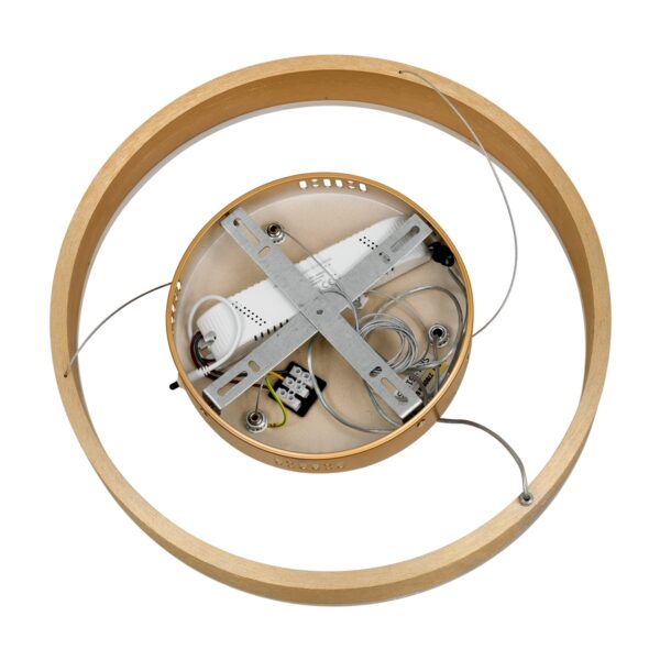 GloboStar® VENOM 61175 Κρεμαστό Φωτιστικό Δαχτυλίδι-Κύκλος LED CCT 30W 3513lm 120° AC 220-240V – Εναλλαγή Φωτισμού μέσω Τηλεχειριστηρίου All In One Ψυχρό 6000K+Φυσικό 4500K+Θερμό 2700K Dimmable Φ40cm – Χρυσό Βούρτσας – 3 Years Warranty