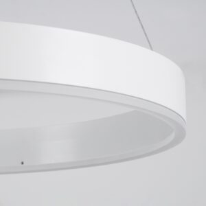GloboStar® VENOM 61177 Κρεμαστό Φωτιστικό Δαχτυλίδι-Κύκλος LED CCT 45W 5269lm 120° AC 220-240V – Εναλλαγή Φωτισμού μέσω Τηλεχειριστηρίου All In One Ψυχρό 6000K+Φυσικό 4500K+Θερμό 2700K Dimmable Φ60cm – Λευκό – 3 Years Warranty