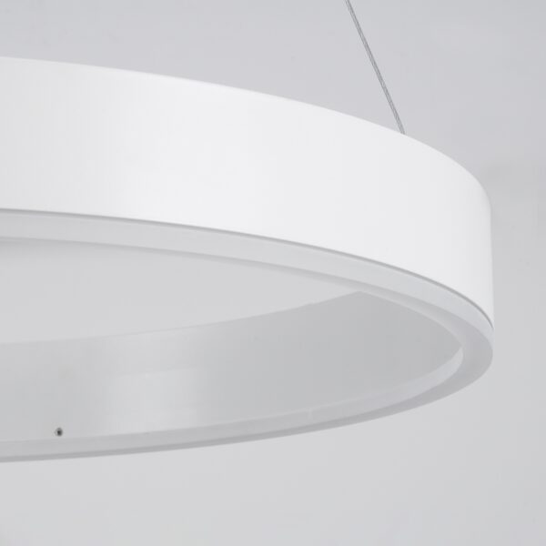 GloboStar® VENOM 61177 Κρεμαστό Φωτιστικό Δαχτυλίδι-Κύκλος LED CCT 45W 5269lm 120° AC 220-240V – Εναλλαγή Φωτισμού μέσω Τηλεχειριστηρίου All In One Ψυχρό 6000K+Φυσικό 4500K+Θερμό 2700K Dimmable Φ60cm – Λευκό – 3 Years Warranty