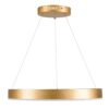 GloboStar® VENOM 61178 Κρεμαστό Φωτιστικό Δαχτυλίδι-Κύκλος LED CCT 45W 5269lm 120° AC 220-240V – Εναλλαγή Φωτισμού μέσω Τηλεχειριστηρίου All In One Ψυχρό 6000K+Φυσικό 4500K+Θερμό 2700K Dimmable Φ60cm – Χρυσό Βούρτσας – 3 Years Warranty