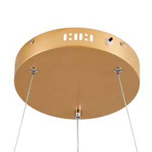 GloboStar® VENOM 61178 Κρεμαστό Φωτιστικό Δαχτυλίδι-Κύκλος LED CCT 45W 5269lm 120° AC 220-240V – Εναλλαγή Φωτισμού μέσω Τηλεχειριστηρίου All In One Ψυχρό 6000K+Φυσικό 4500K+Θερμό 2700K Dimmable Φ60cm – Χρυσό Βούρτσας – 3 Years Warranty